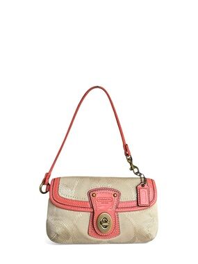 Coach Legacy Turn Lock Signature Canvas Mini Shoulder Bag Wristlet